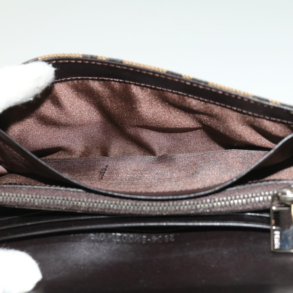 FENDI Zucca Canvas Long Wallet Brown Black 32462
