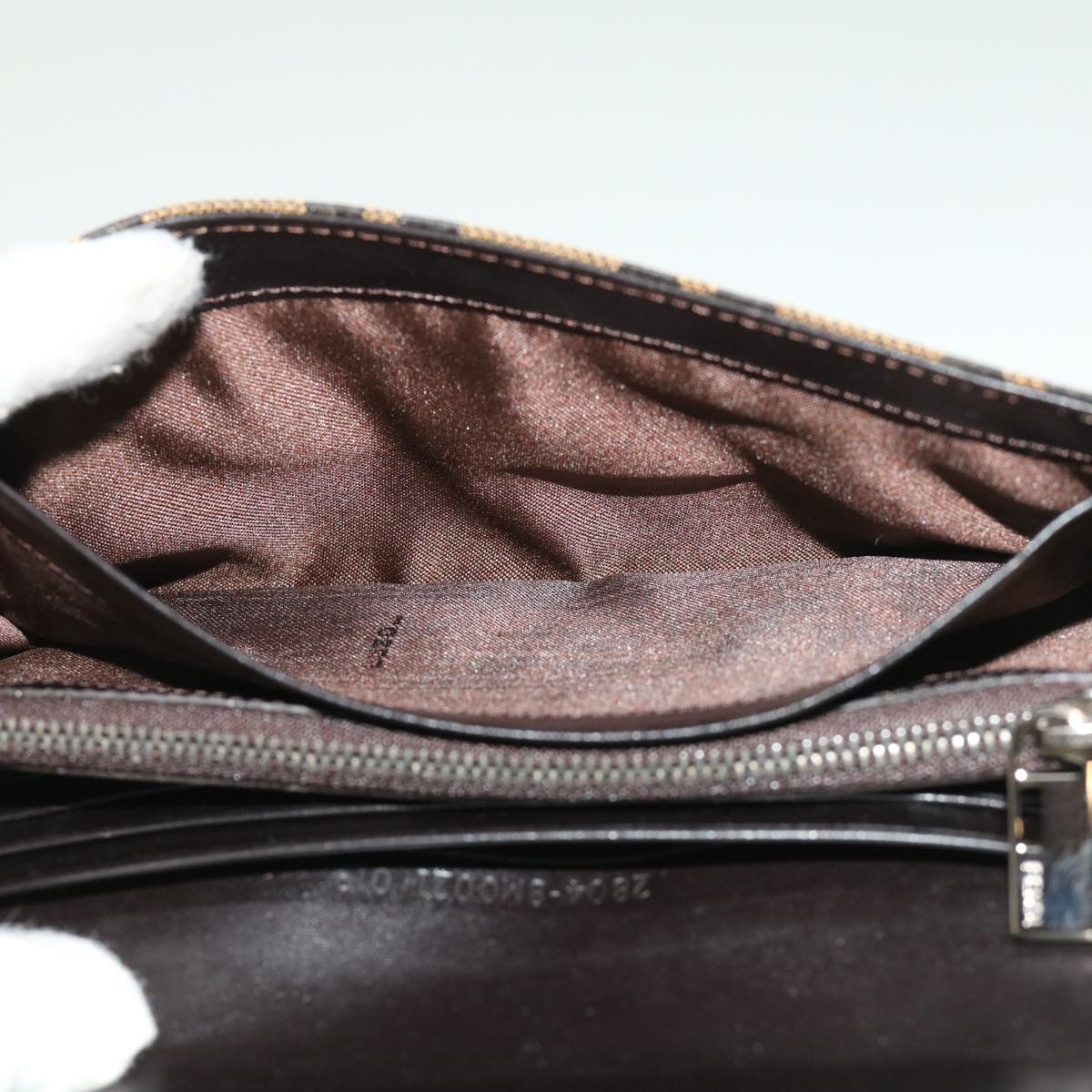 FENDI Zucca Canvas Long Wallet Brown Black 32462