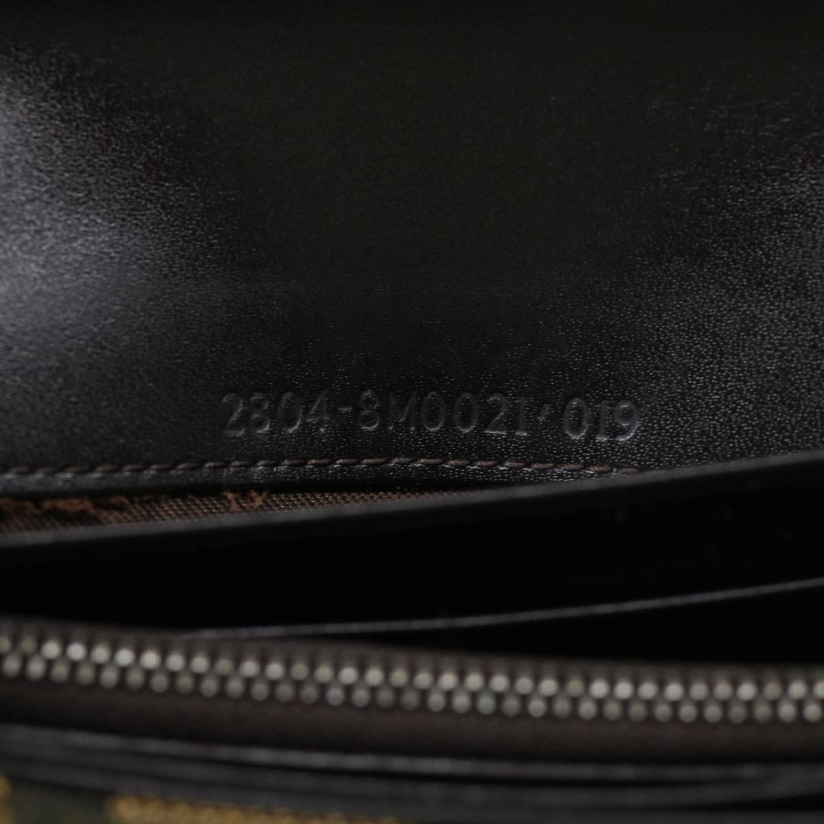 FENDI Zucca Canvas Long Wallet Brown Black 32462