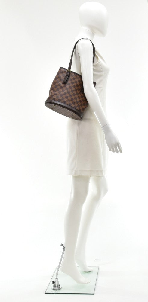 Louis Vuitto Marais Damier Ebene Canvas Bucket Bag