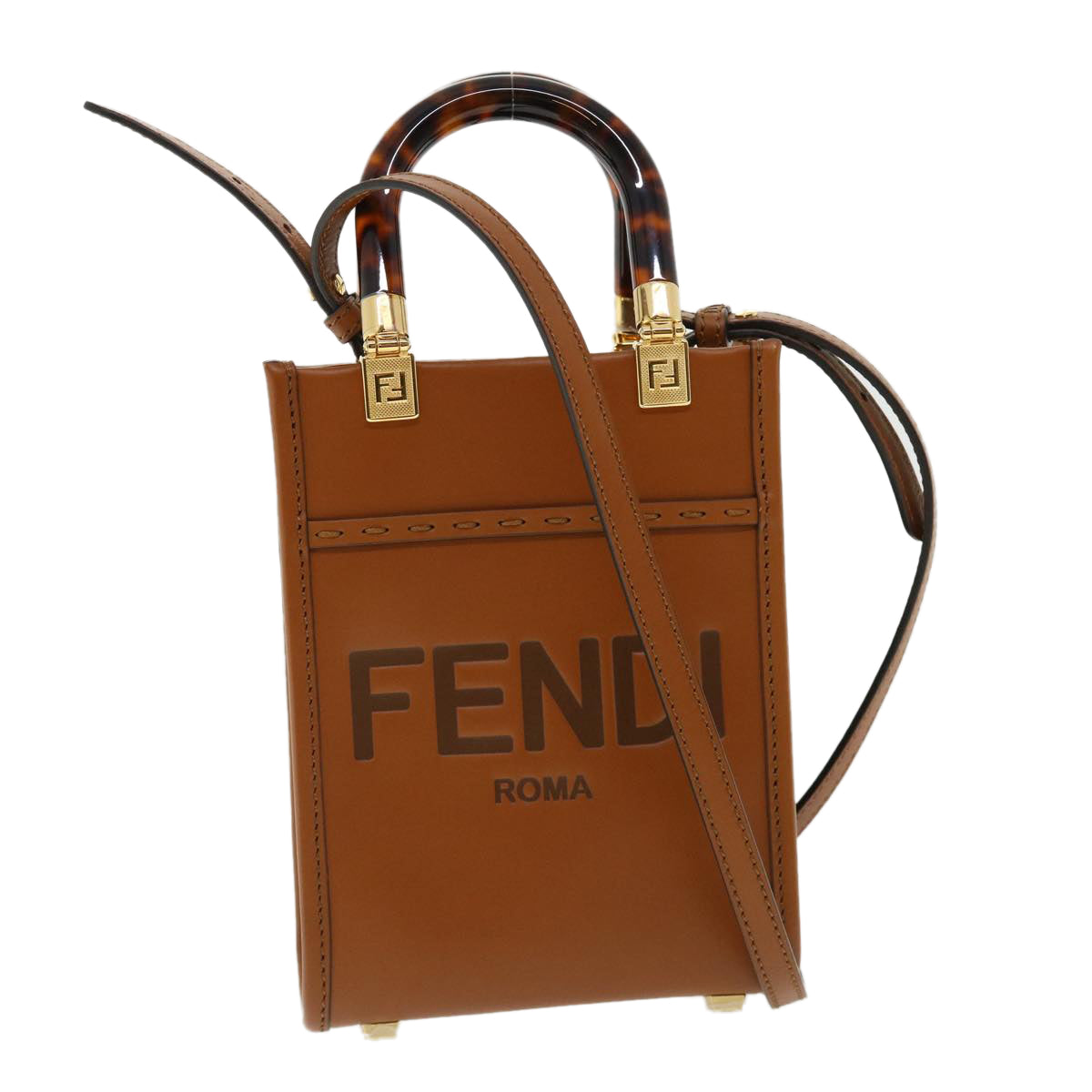 FENDI mini sunshine shopper Shoulder Bag Calfskin Leather 8BS051ABVL 32629A