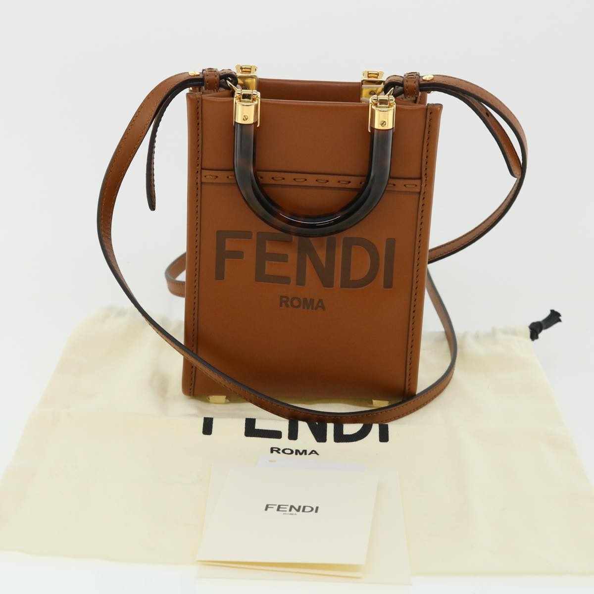 FENDI mini sunshine shopper Shoulder Bag Calfskin Leather 8BS051ABVL 32629A