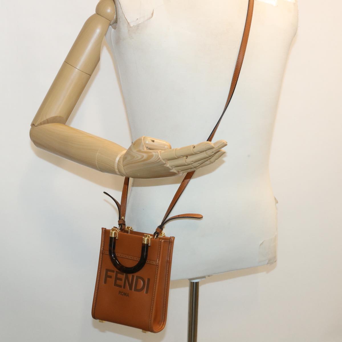FENDI mini sunshine shopper Shoulder Bag Calfskin Leather 8BS051ABVL 32629A