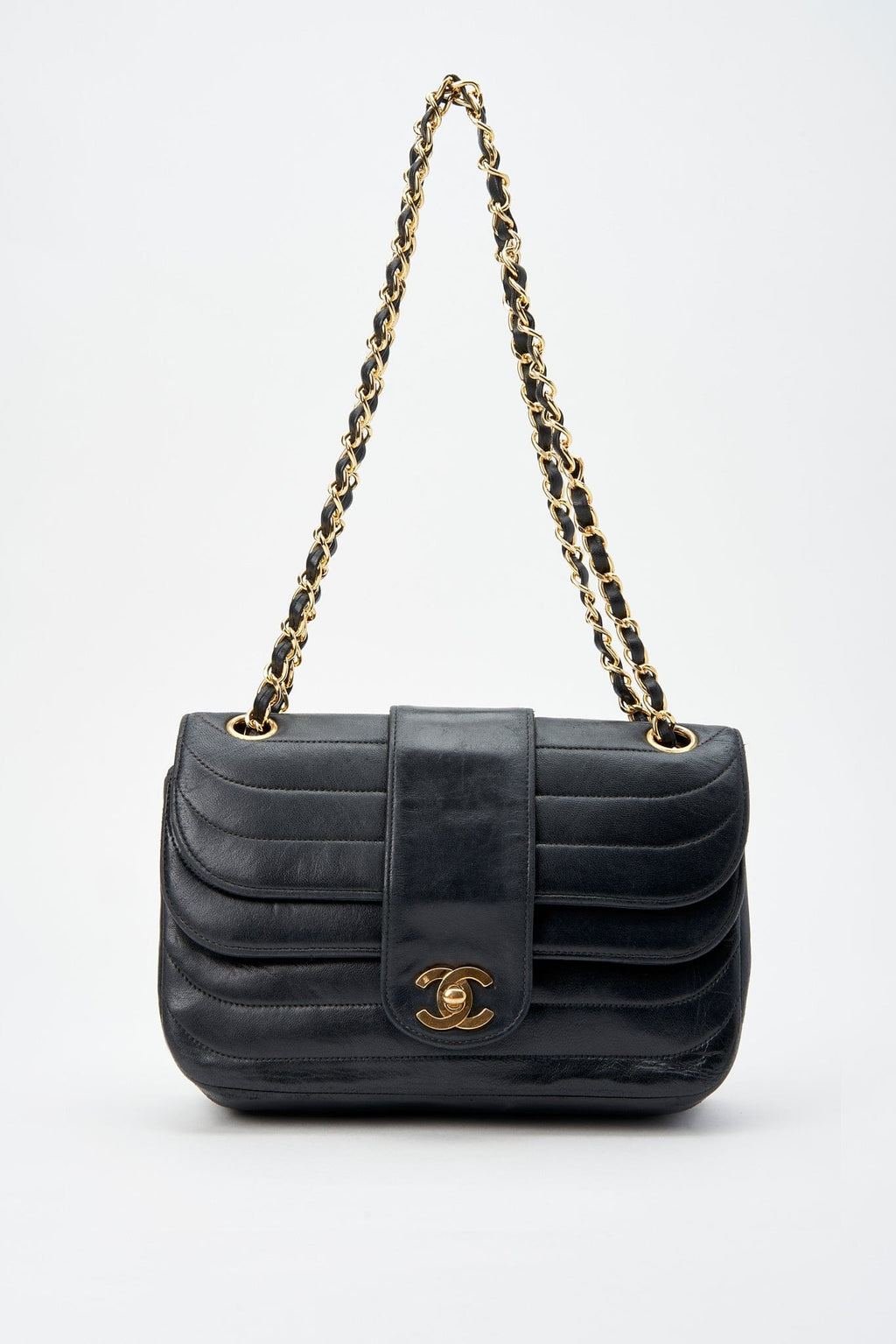 Chanel Vintage Black Single Flap with 24k gold plated hardware