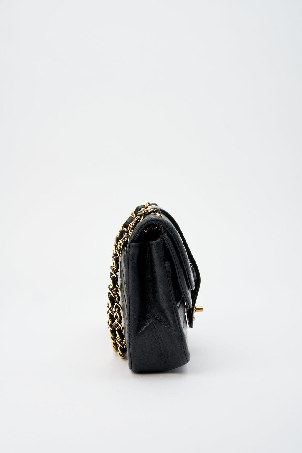 Chanel Vintage Black Single Flap with 24k gold plated hardware