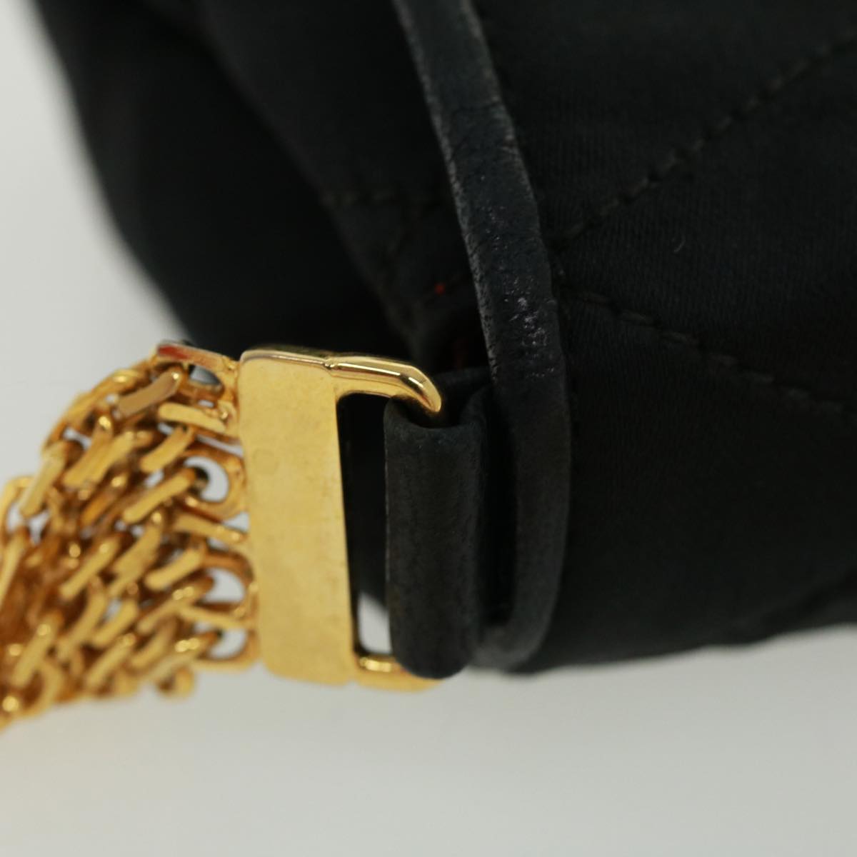 CHANEL Matelasse Chain stone Shoulder Bag Black CC 32695A