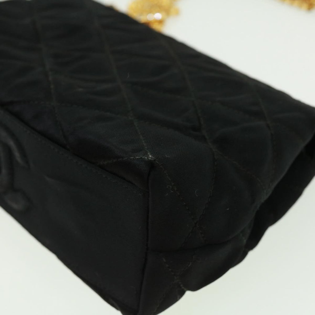 CHANEL Matelasse Chain stone Shoulder Bag Black CC 32695A