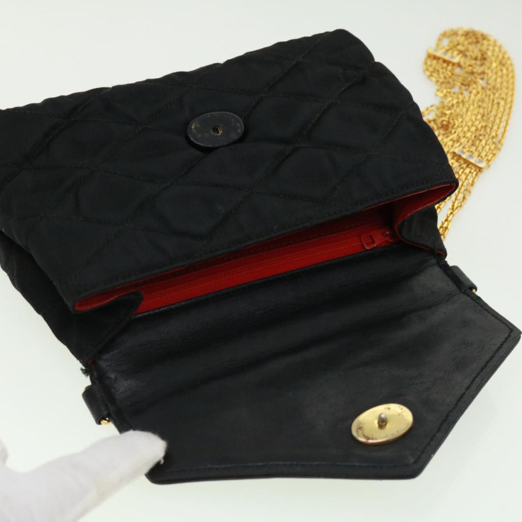 CHANEL Matelasse Chain stone Shoulder Bag Black CC 32695A