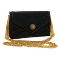 CHANEL Matelasse Chain stone Shoulder Bag Black CC 32695A