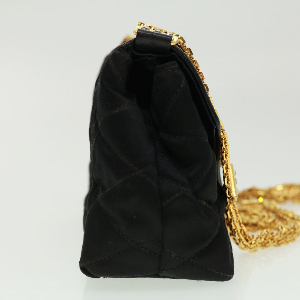 CHANEL Matelasse Chain stone Shoulder Bag Black CC 32695A