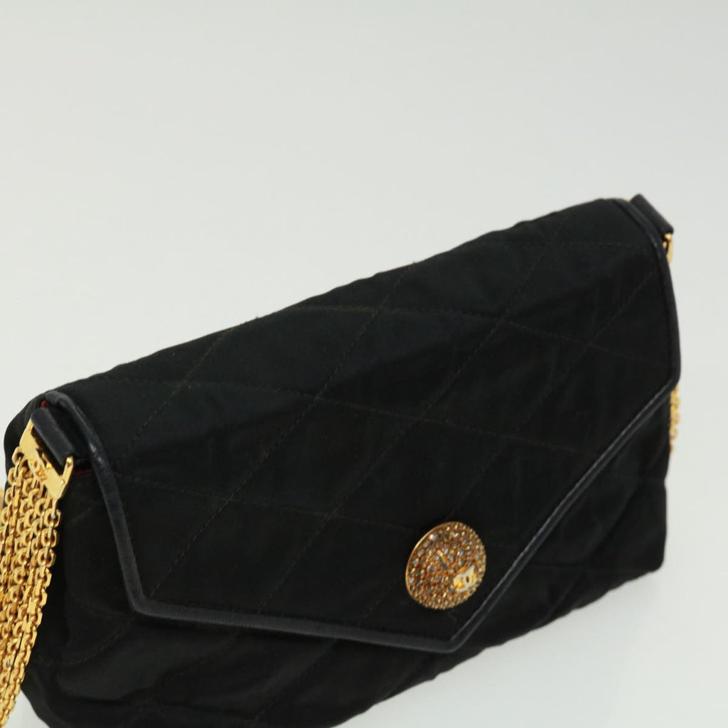 CHANEL Matelasse Chain stone Shoulder Bag Black CC 32695A