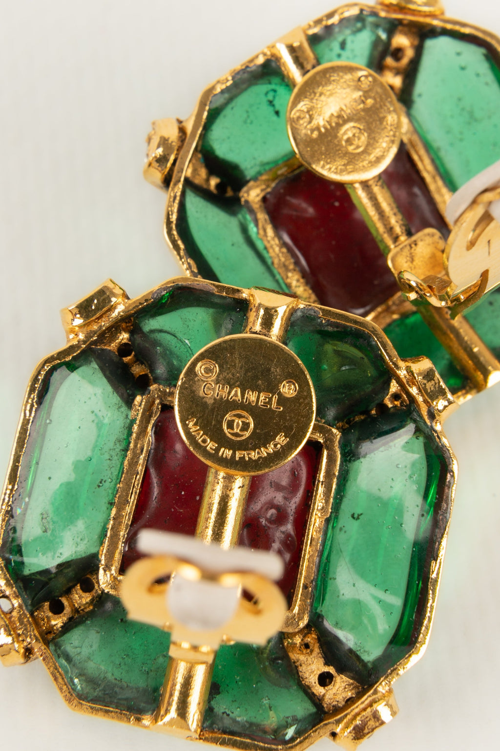 Boucles d'oreilles en pÃƒÆ’Ã‚Â¢te de verre Chanel