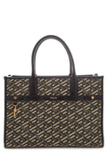 Versace Green Top Handle La Greca Print Tote