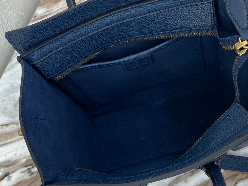 GLAMI Nano LuGucciage Bag In Drummed Dark Blue For Women 8in/20cmÃƒâ€šÃ‚Â 