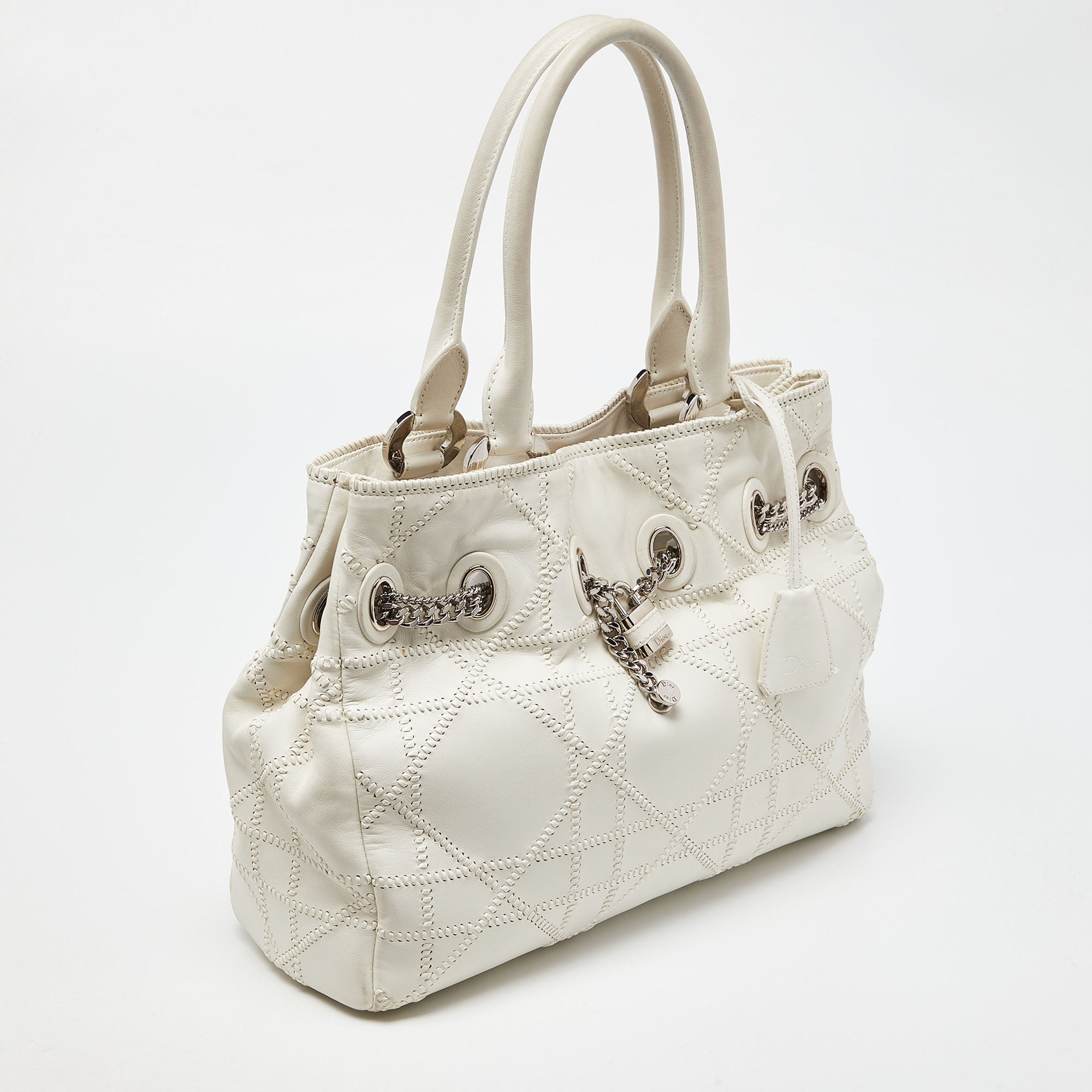 DiorCannage Leather Chri Chri Chain Tote