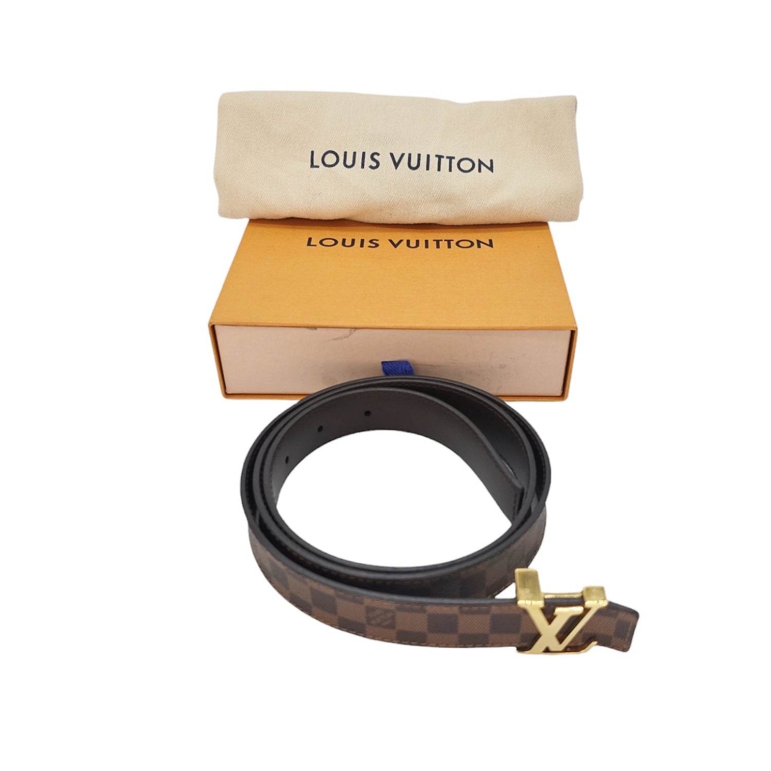 Louis Vuitton Damier Ebene Initiales 25MM Belt Sz. 90/36