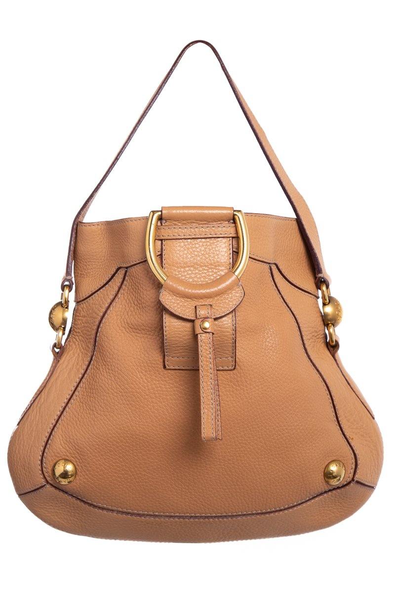 Dolce & Gabbana Tan Leather D-Ring Shoulder Bag