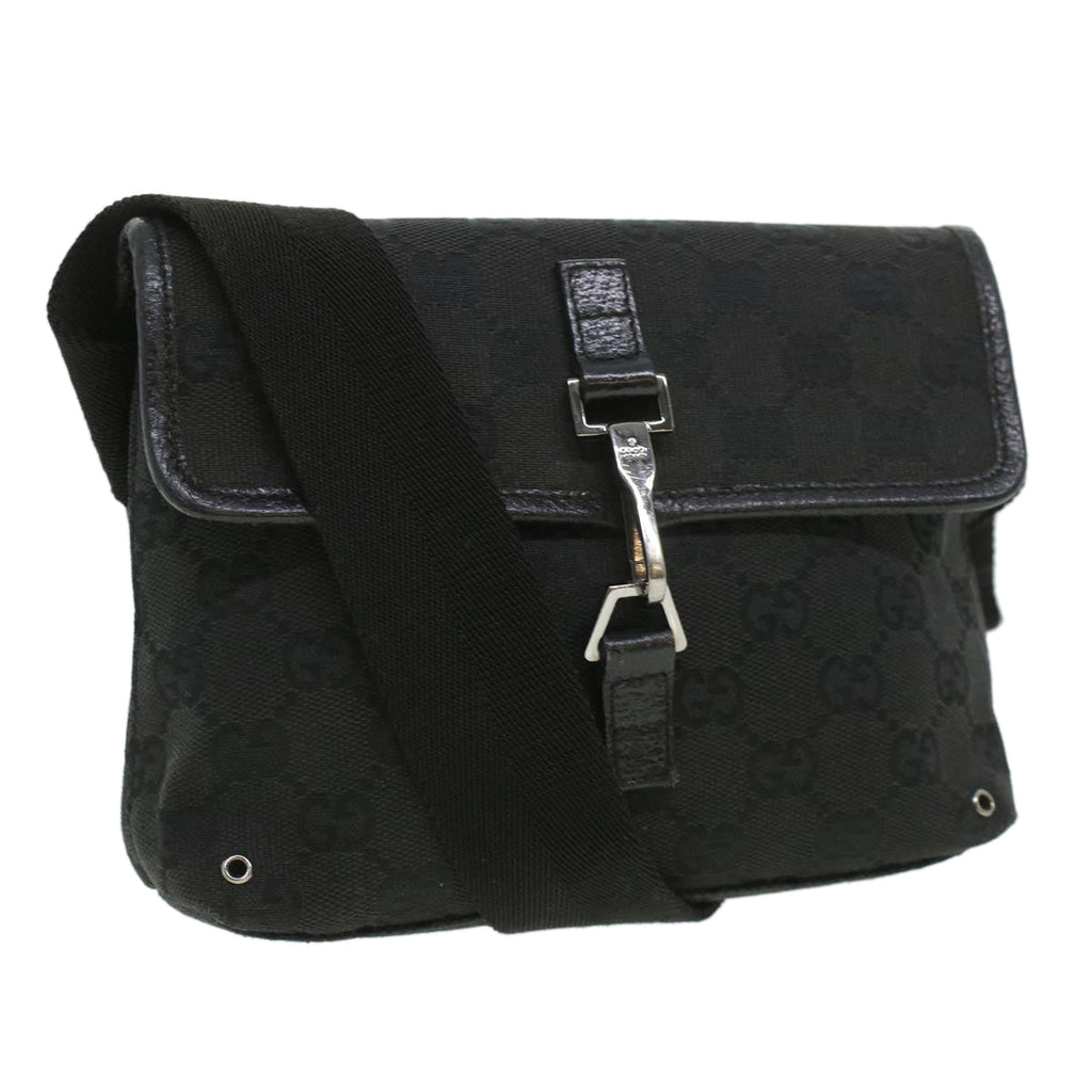 GUCCI GG Canvas Bum Bag Waist Bag Black 92543 33124