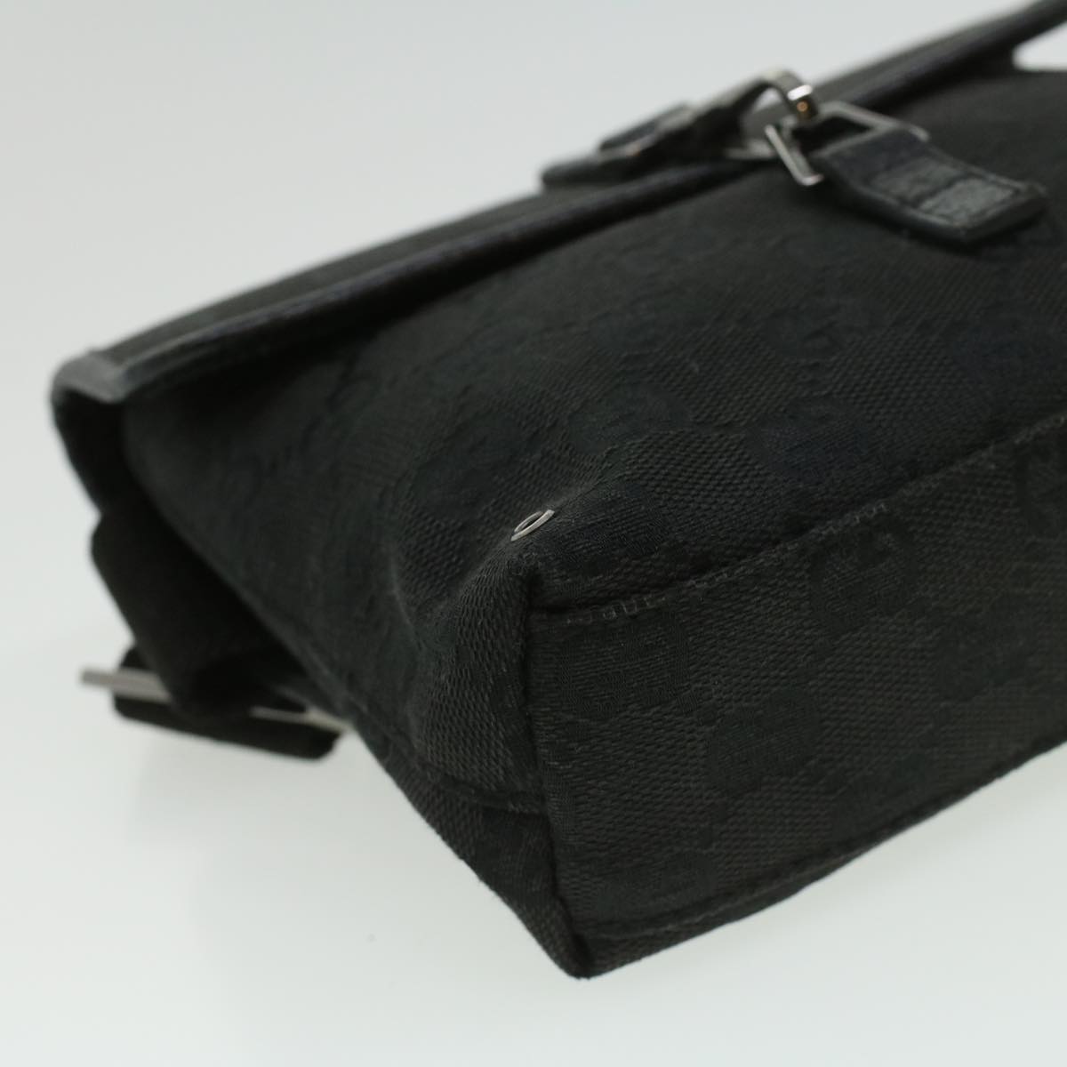GUCCI GG Canvas Bum Bag Waist Bag Black 92543 33124