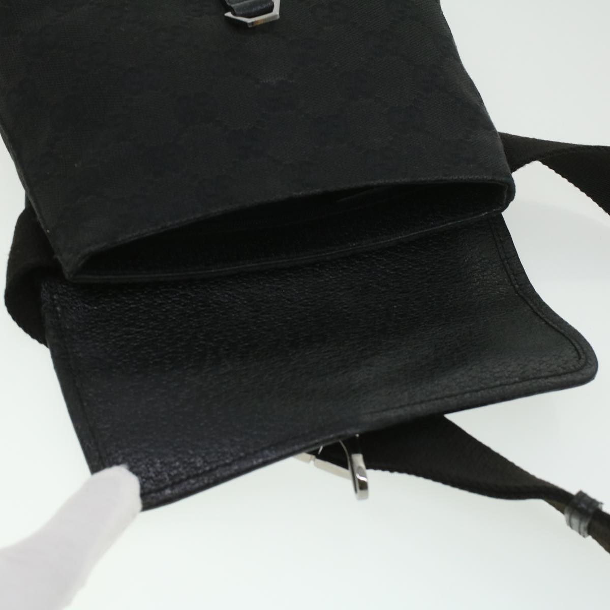 GUCCI GG Canvas Bum Bag Waist Bag Black 92543 33124