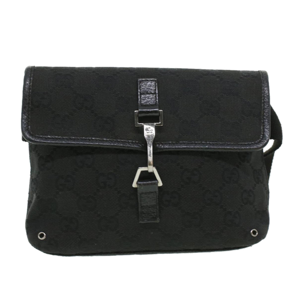GUCCI GG Canvas Bum Bag Waist Bag Black 92543 33124