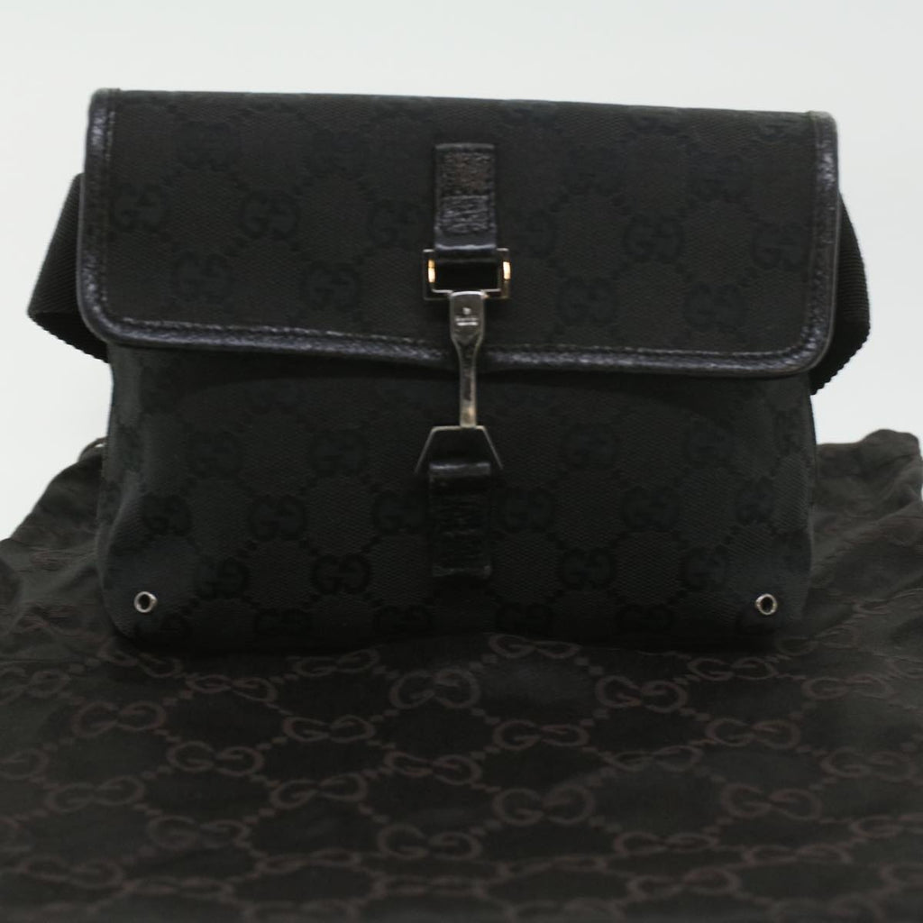 GUCCI GG Canvas Bum Bag Waist Bag Black 92543 33124