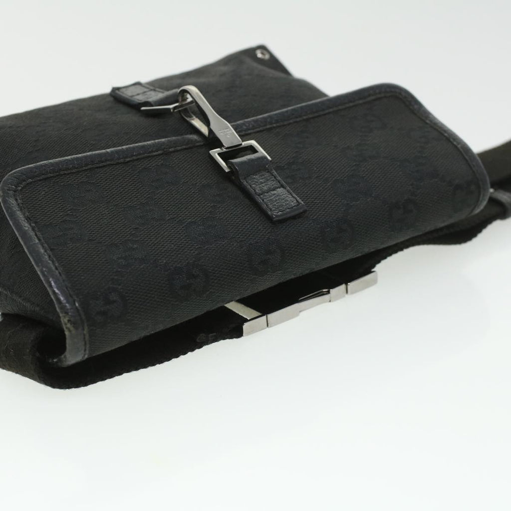 GUCCI GG Canvas Bum Bag Waist Bag Black 92543 33124