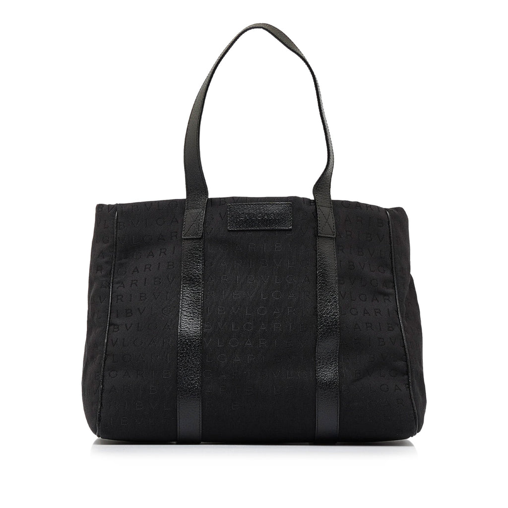 Black Bvlgari Logomania Tote Bag