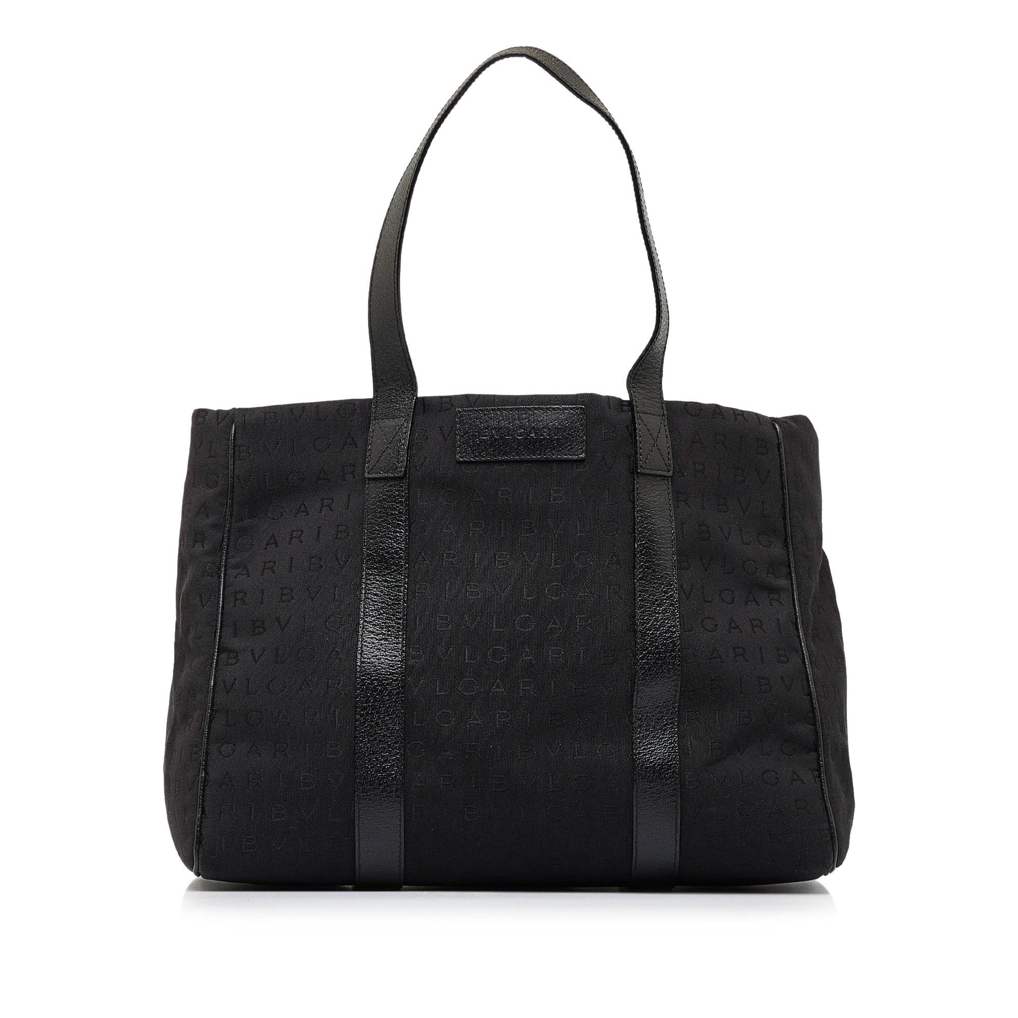 Black Bvlgari Logomania Tote Bag