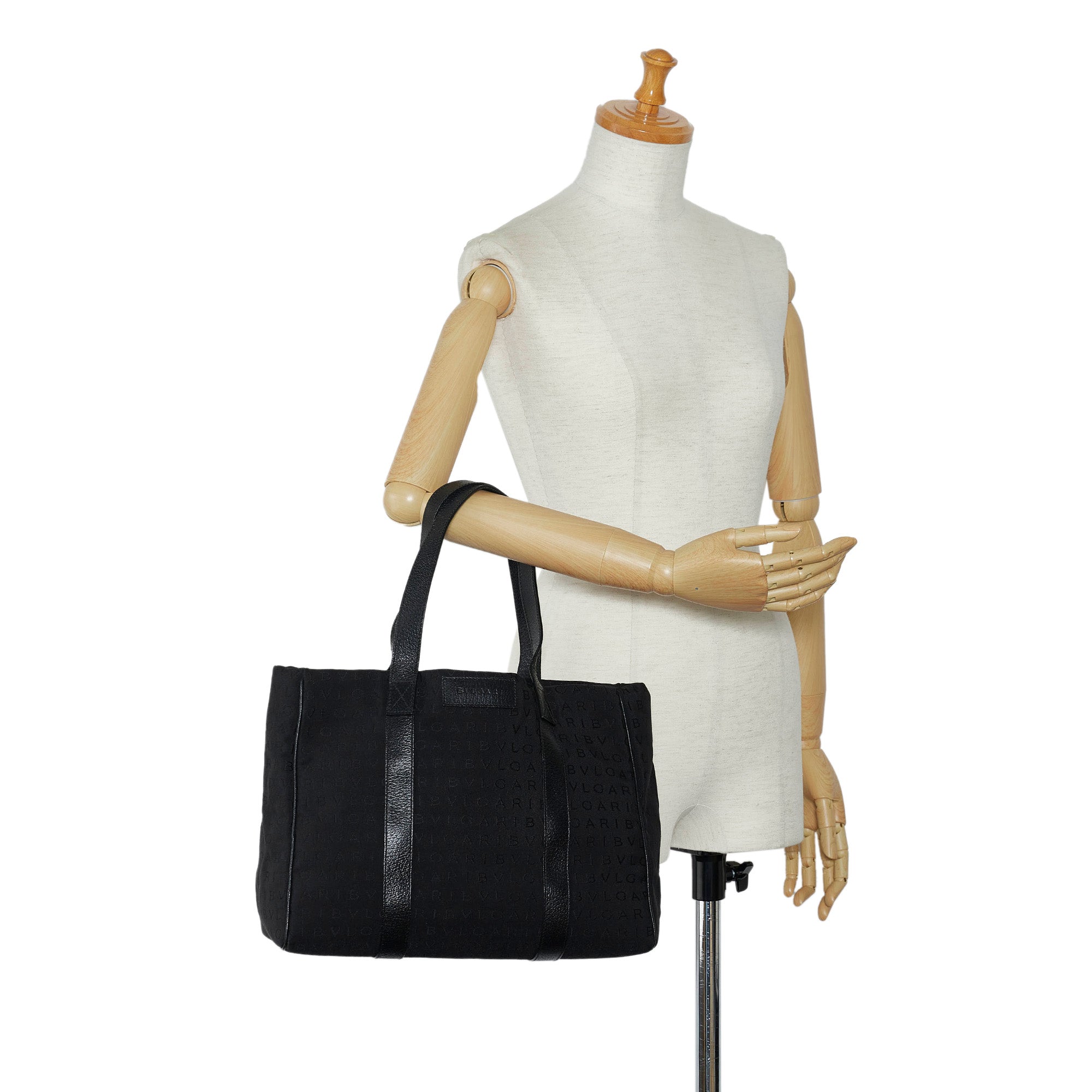 Black Bvlgari Logomania Tote Bag