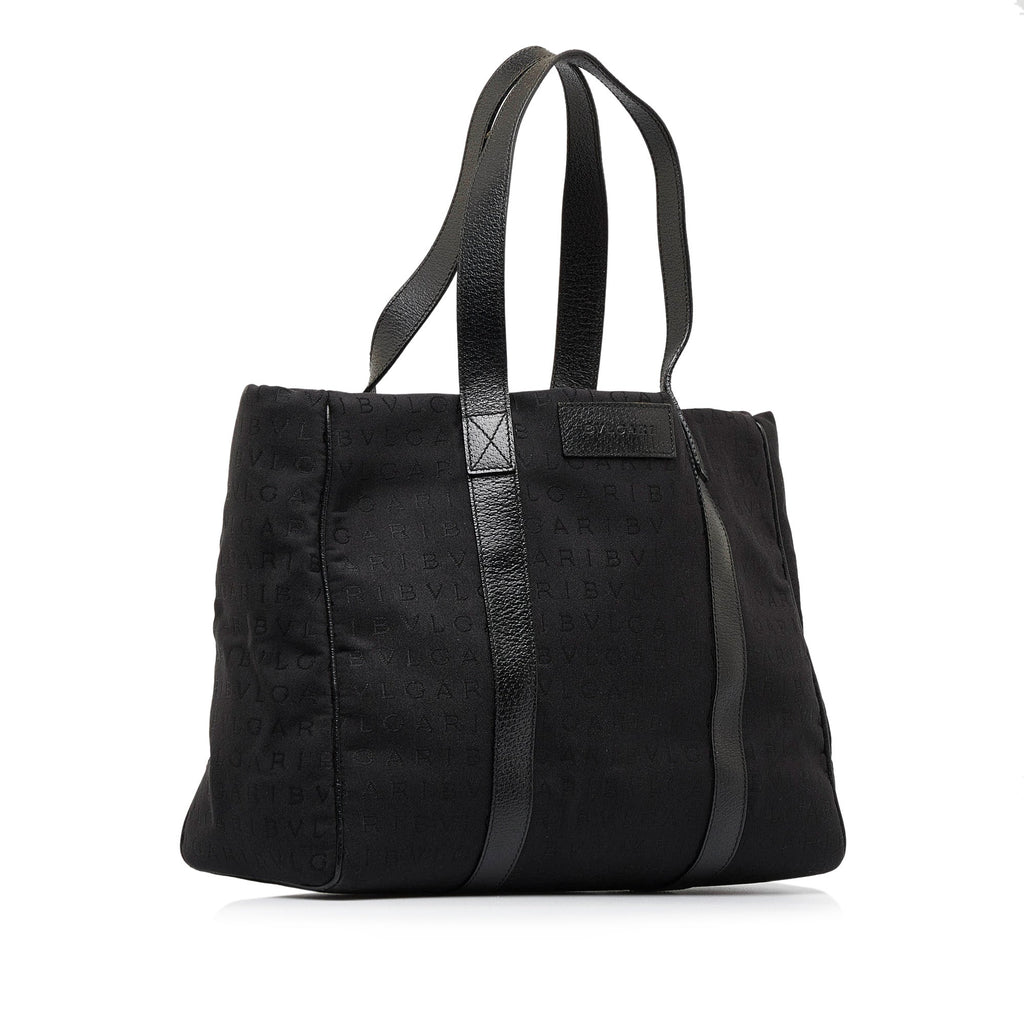 Black Bvlgari Logomania Tote Bag