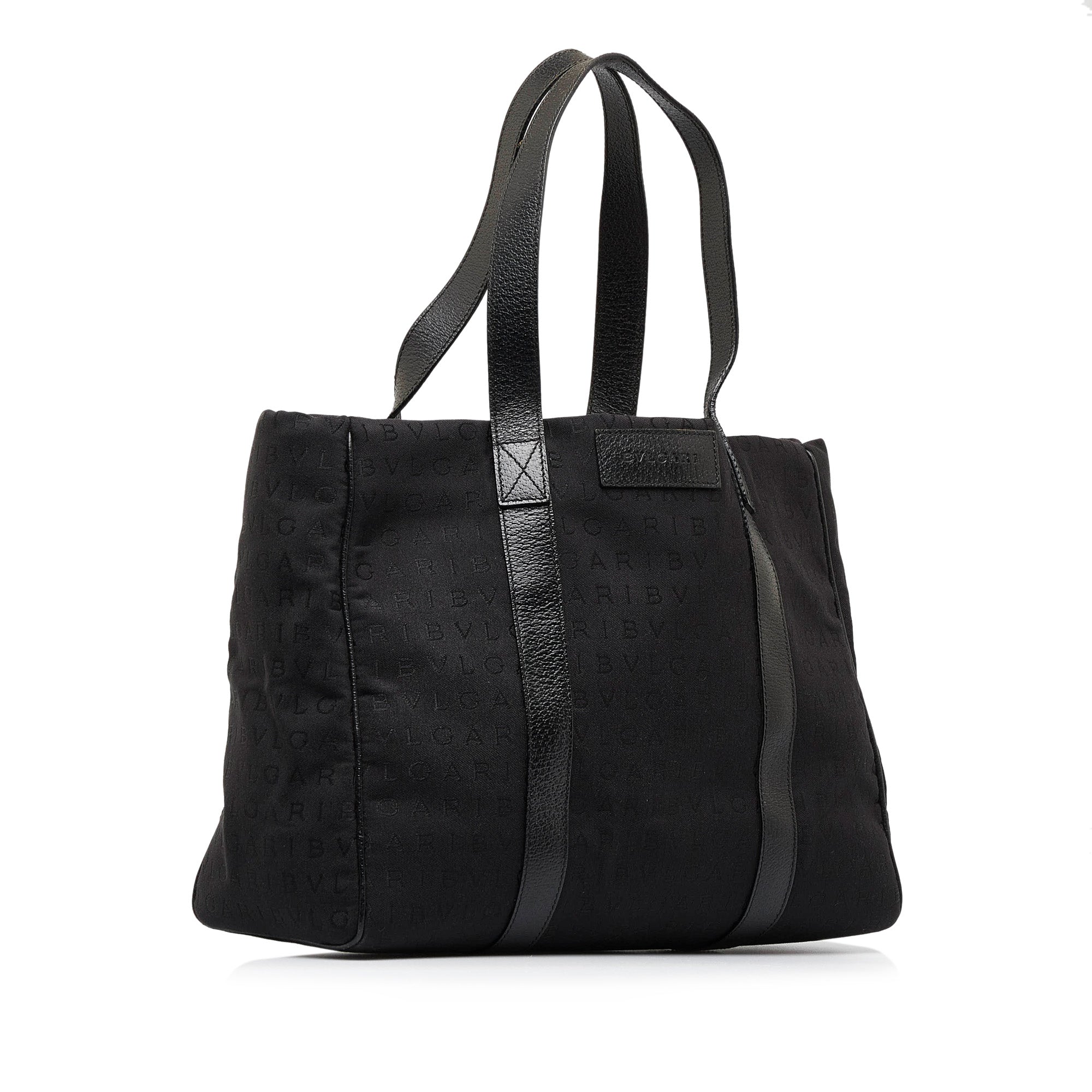 Black Bvlgari Logomania Tote Bag