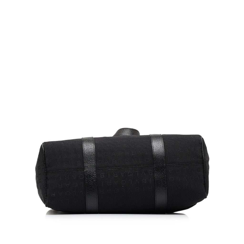 Black Bvlgari Logomania Tote Bag
