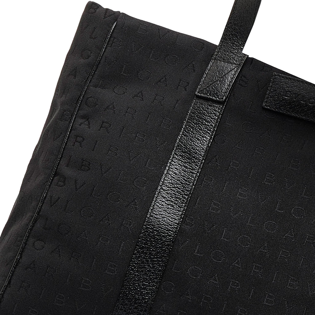 Black Bvlgari Logomania Tote Bag