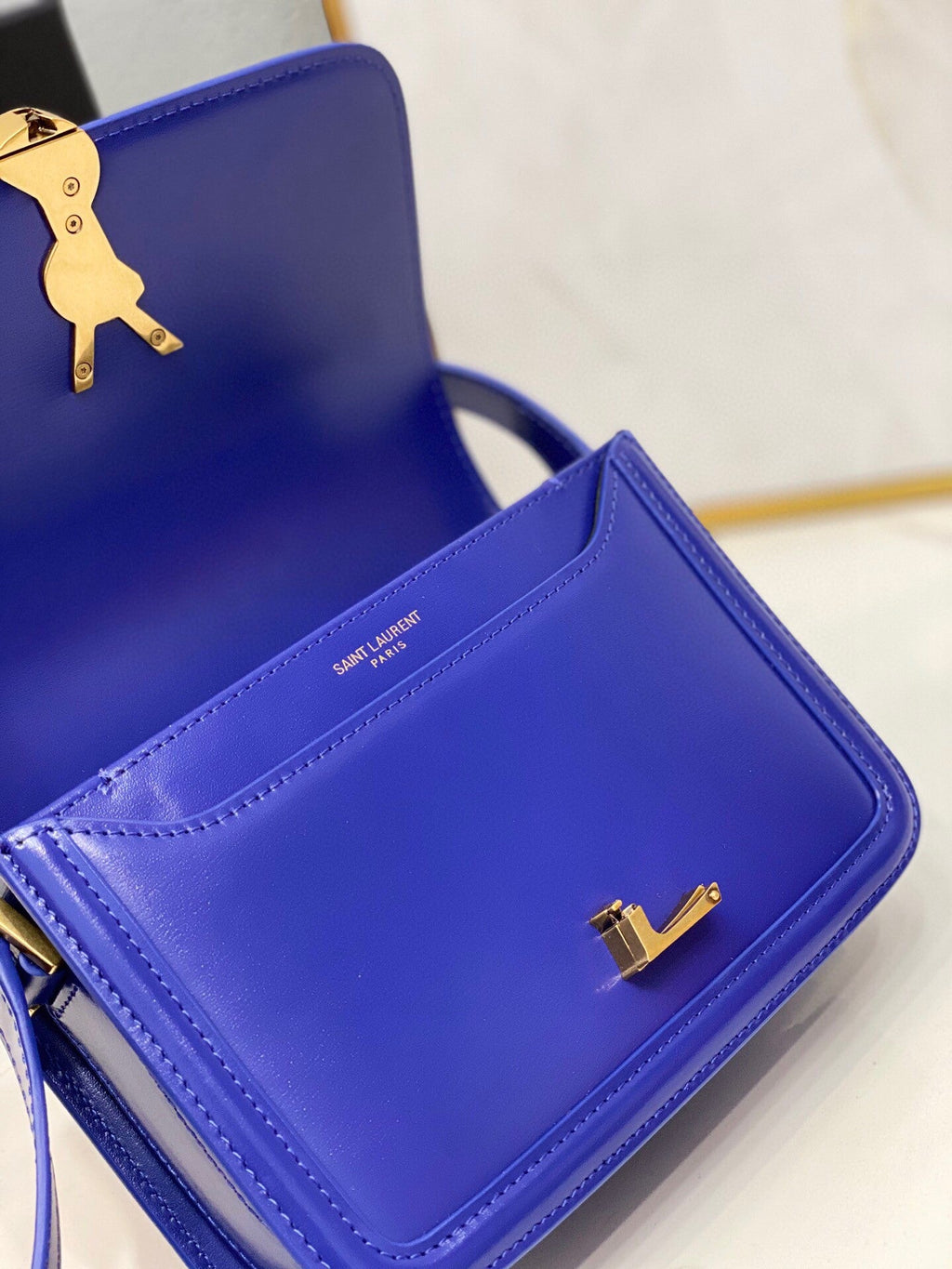 GLAMI Solferino MeGLAMIum Satchel In Box Navy Blue For Women 9in/23cm YSLÃ‚Â 6343050SX0W4147