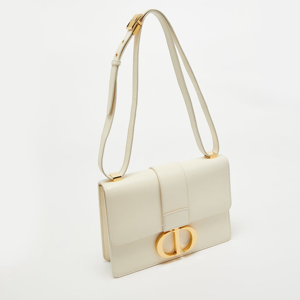 Dior Off -White Leather 30 Montaigne Shoulder Bag