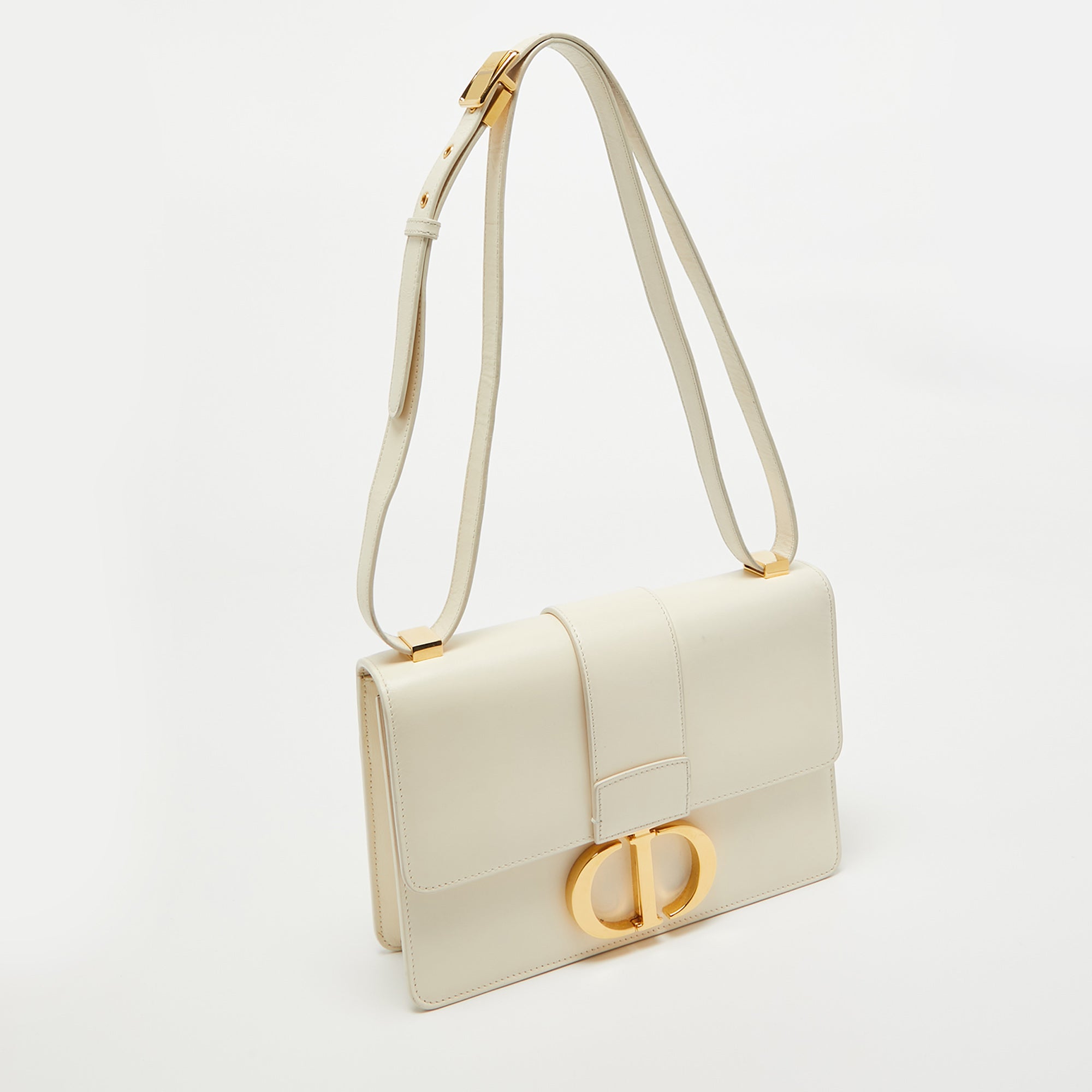 Dior Off -White Leather 30 Montaigne Shoulder Bag