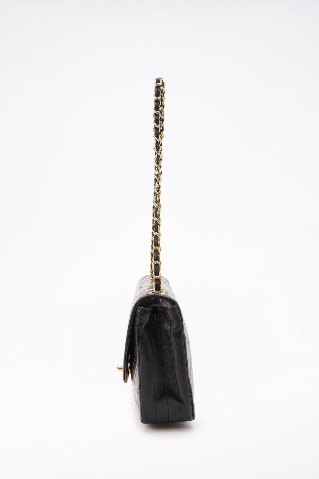Vintage Chanel Black Single Flap with 24k gold plated hardware
