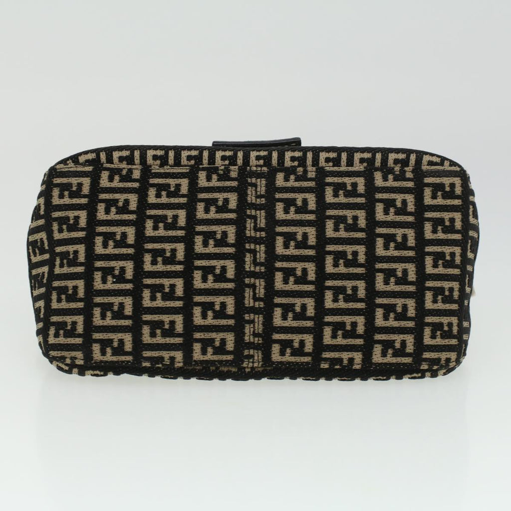 FENDI Zucchino Canvas Shoulder Bag Black 33163