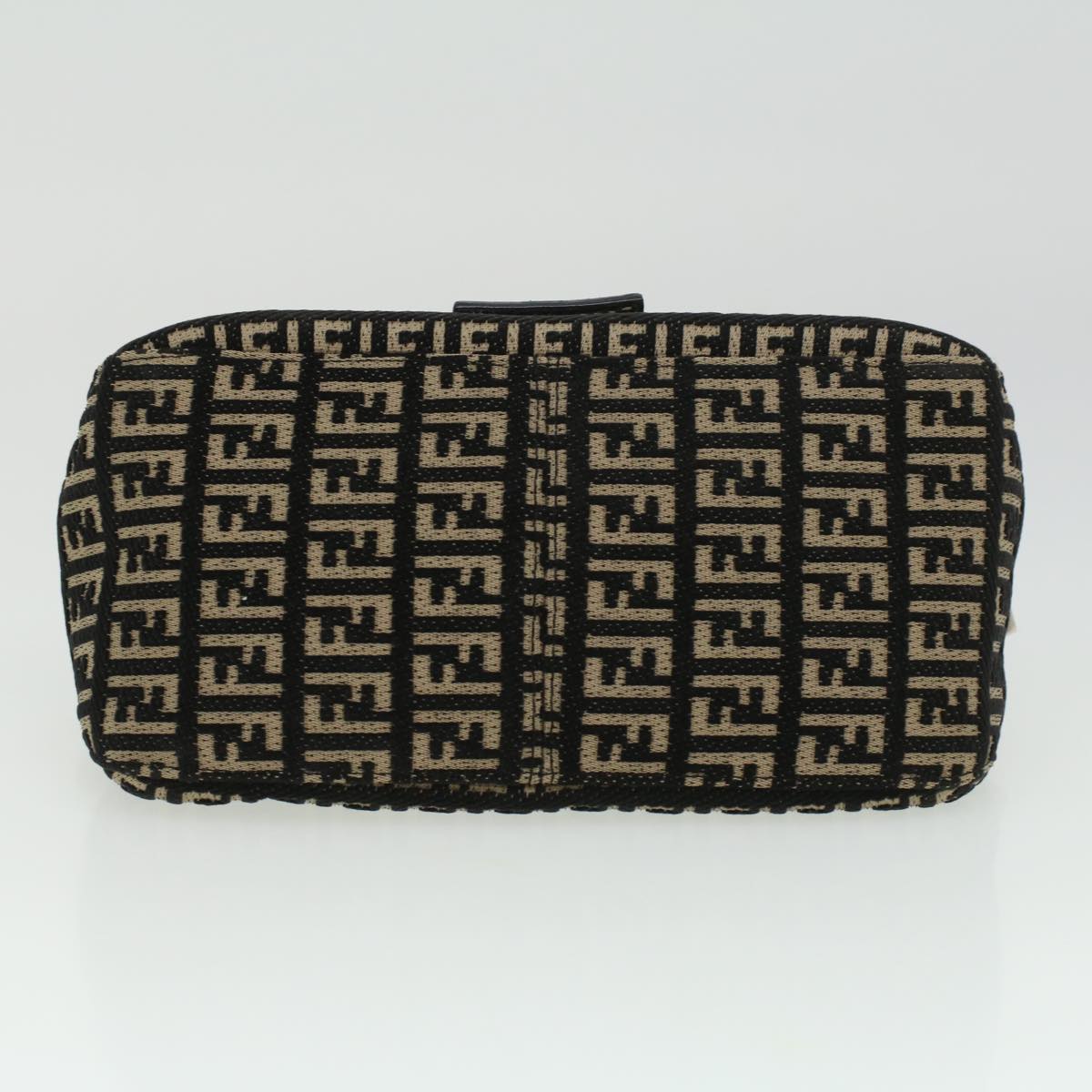 FENDI Zucchino Canvas Shoulder Bag Black 33163