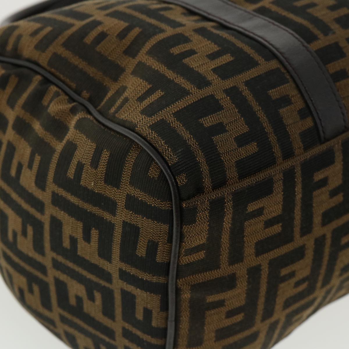 FENDI Zucca Canvas Hand Bag 2way Brown Black 33206
