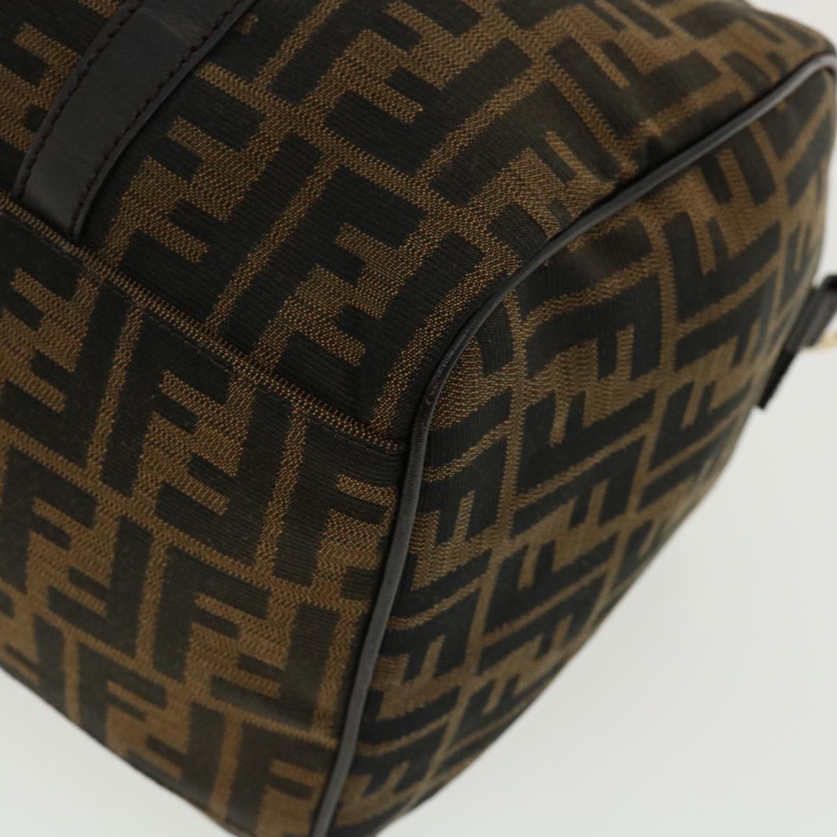 FENDI Zucca Canvas Hand Bag 2way Brown Black 33206