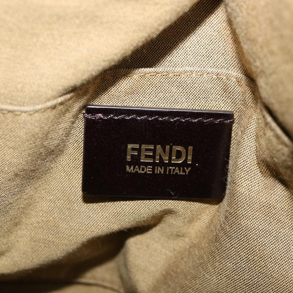 FENDI Zucca Canvas Hand Bag 2way Brown Black 33206