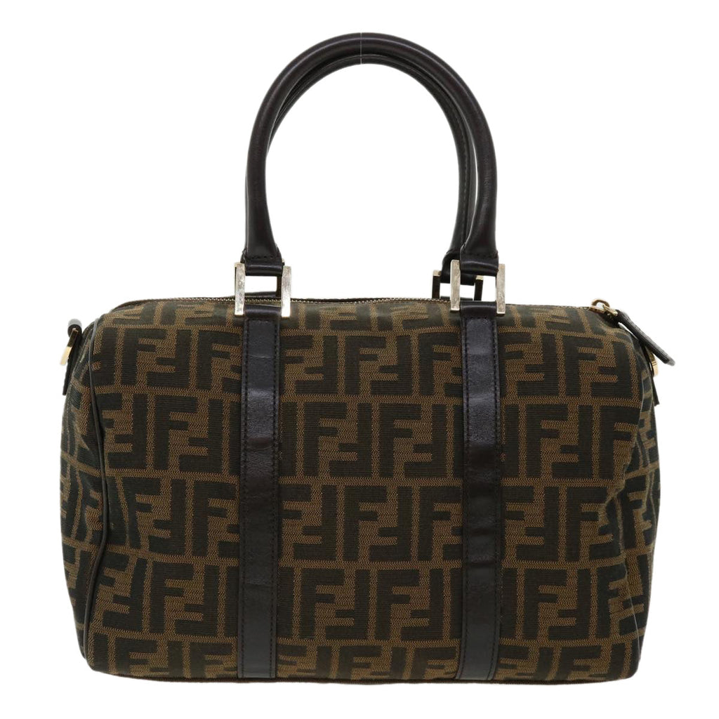 FENDI Zucca Canvas Hand Bag 2way Brown Black 33206