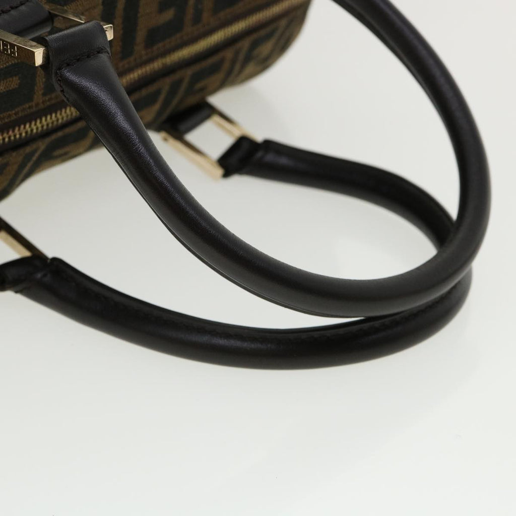 FENDI Zucca Canvas Hand Bag 2way Brown Black 33206
