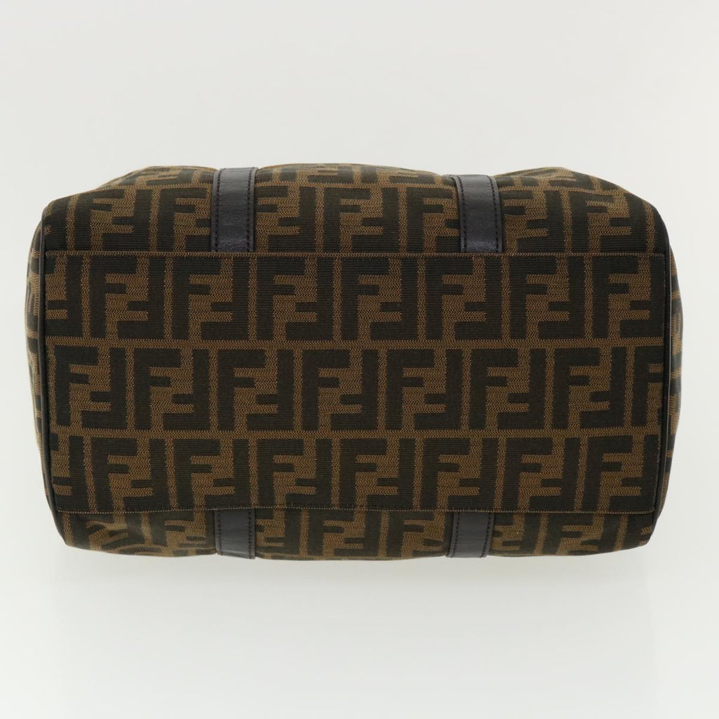 FENDI Zucca Canvas Hand Bag 2way Brown Black 33206
