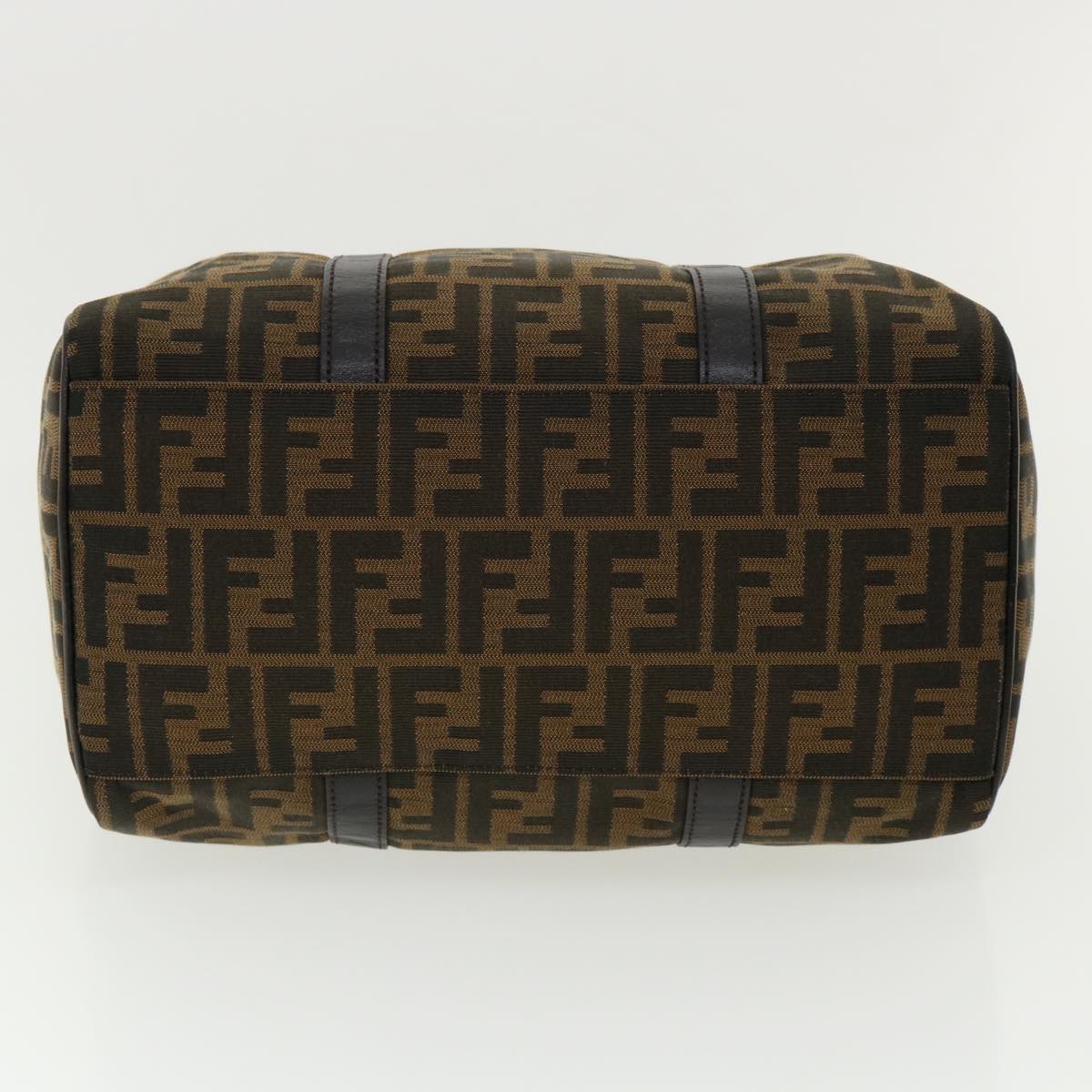 FENDI Zucca Canvas Hand Bag 2way Brown Black 33206
