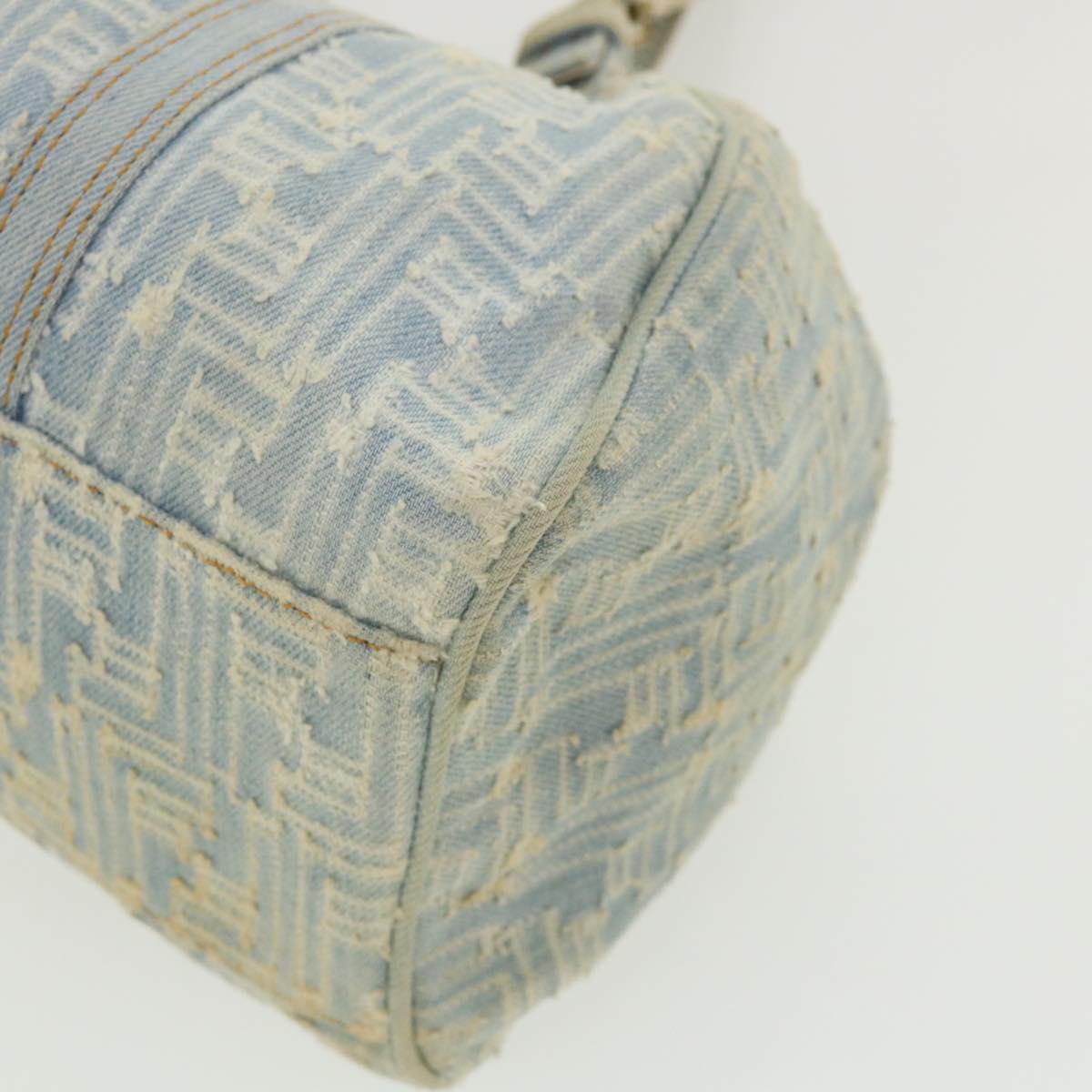 FENDI Zucca Canvas Shoulder Bag Denim Light Blue 33230