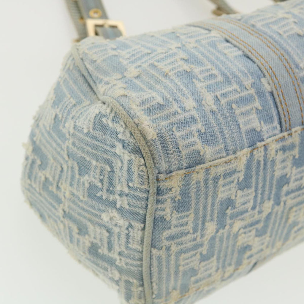FENDI Zucca Canvas Shoulder Bag Denim Light Blue 33230