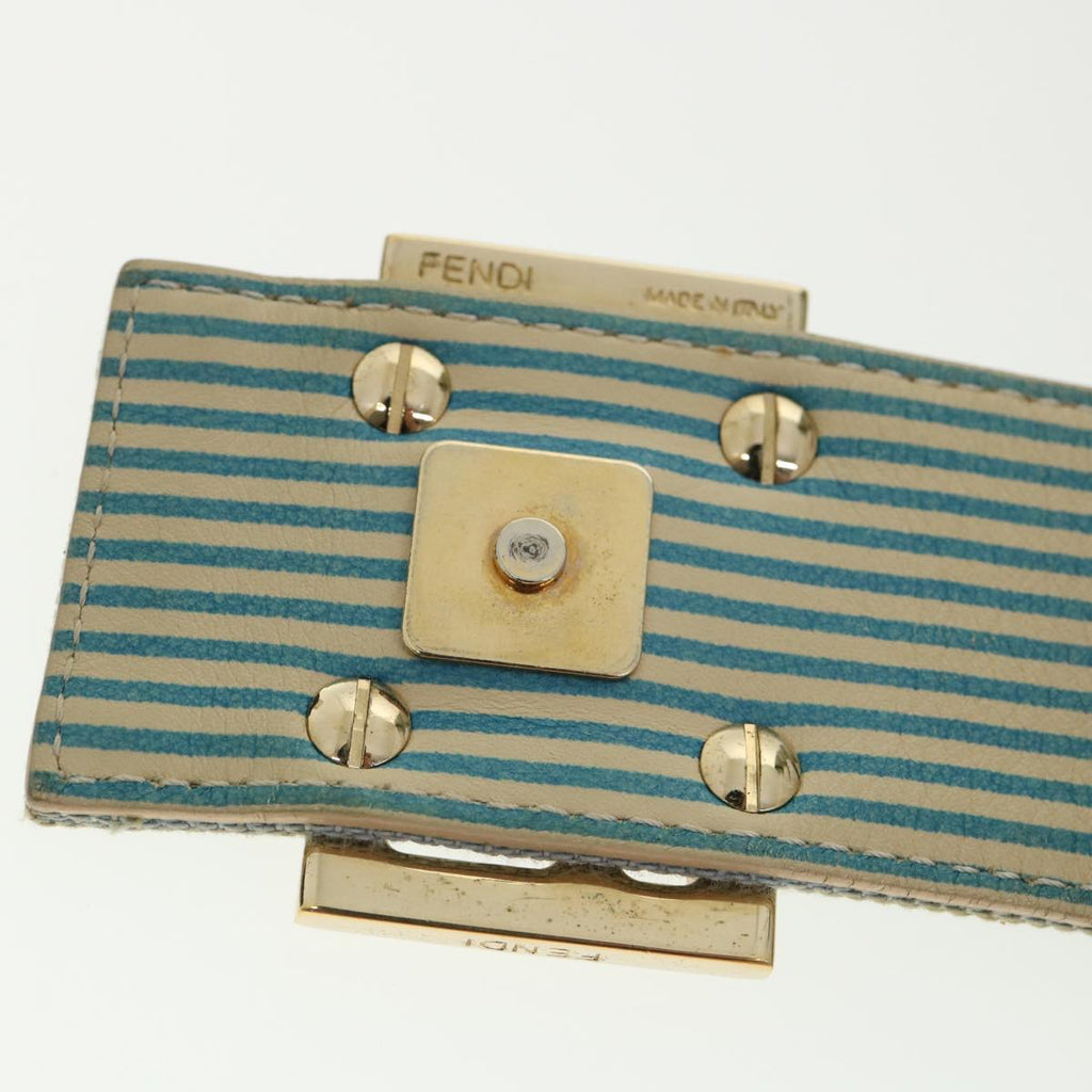 FENDI Zucca Canvas Shoulder Bag Denim Light Blue 33230